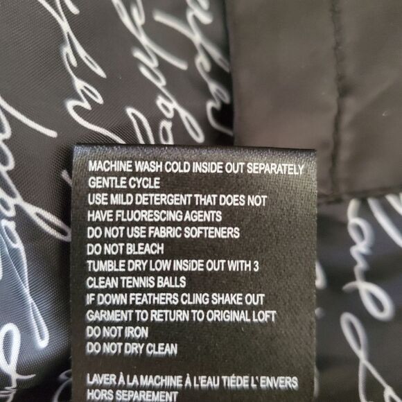 Karl Lagerfeld Tweed Trim Puffer Jacket Sz Sm - Picture 16 of 16